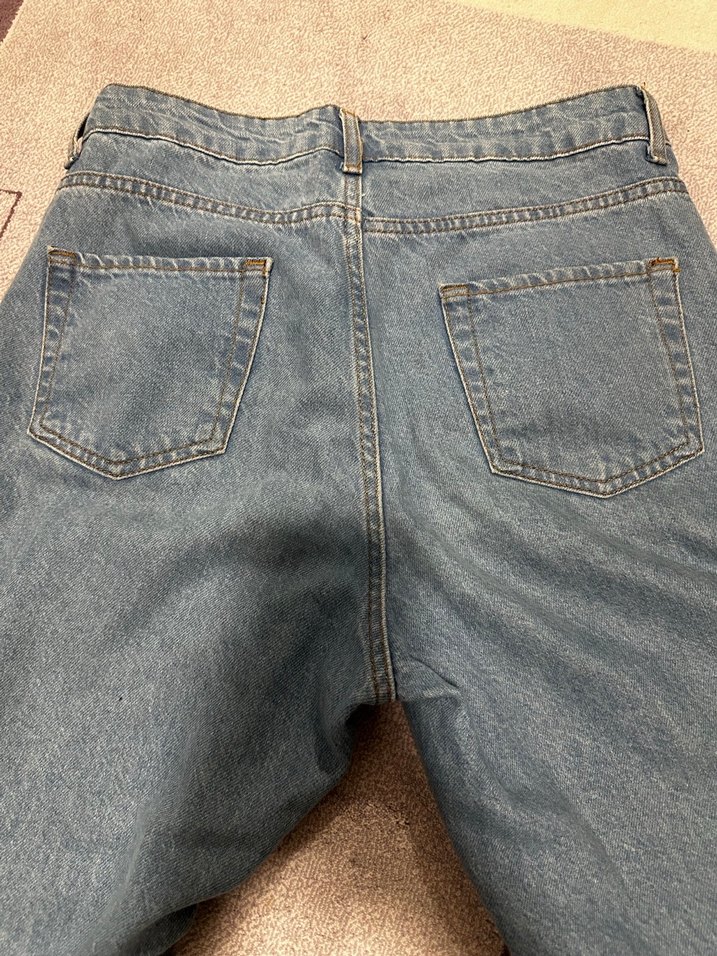 mavi Midi Boy Salaş Kadın Kot Pantolon - Görsel 3