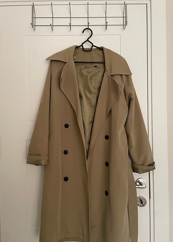 Bej Kadın Uzun Düğmeli Trençkot - Görsel 2