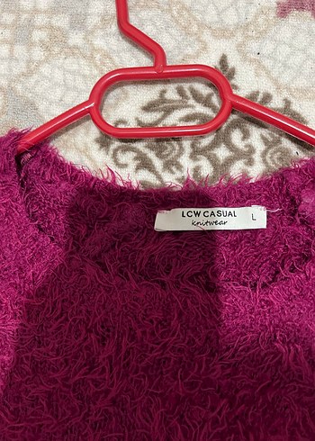 Bordo Bohem Tarzı Uzun Kollu Triko Kazak - Görsel 2