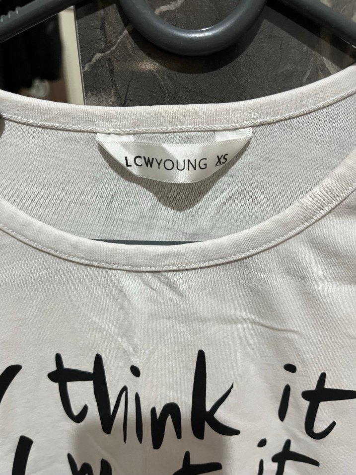 Beyaz Baskılı Uzun Kollu Kadın Tişört - Görsel 2