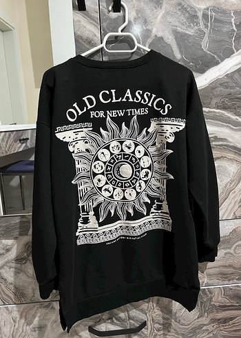 Siyah Baskılı Kadın Sweatshirt - Görsel 2