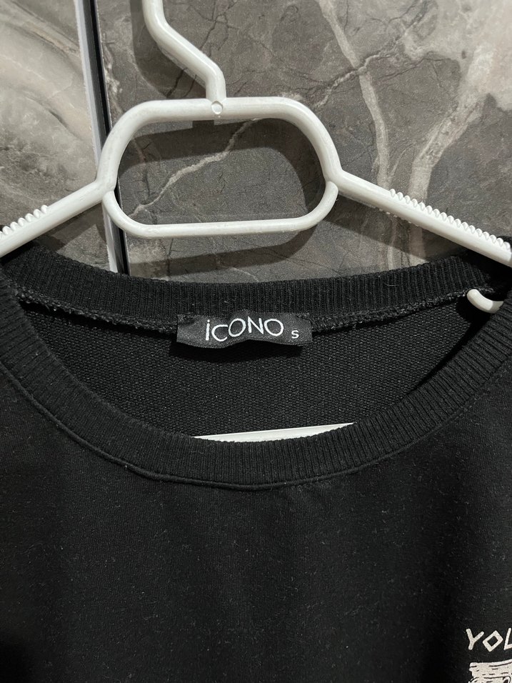 Siyah Baskılı Kadın Sweatshirt - Görsel 3