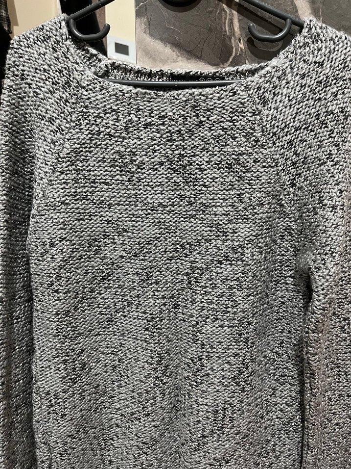 Gri Örgü Kadın Uzun Kollu Kazak - Görsel 2