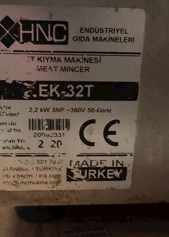 HNC Endüstriyel Kıyma Makinesi EK-32T - Görsel 2
