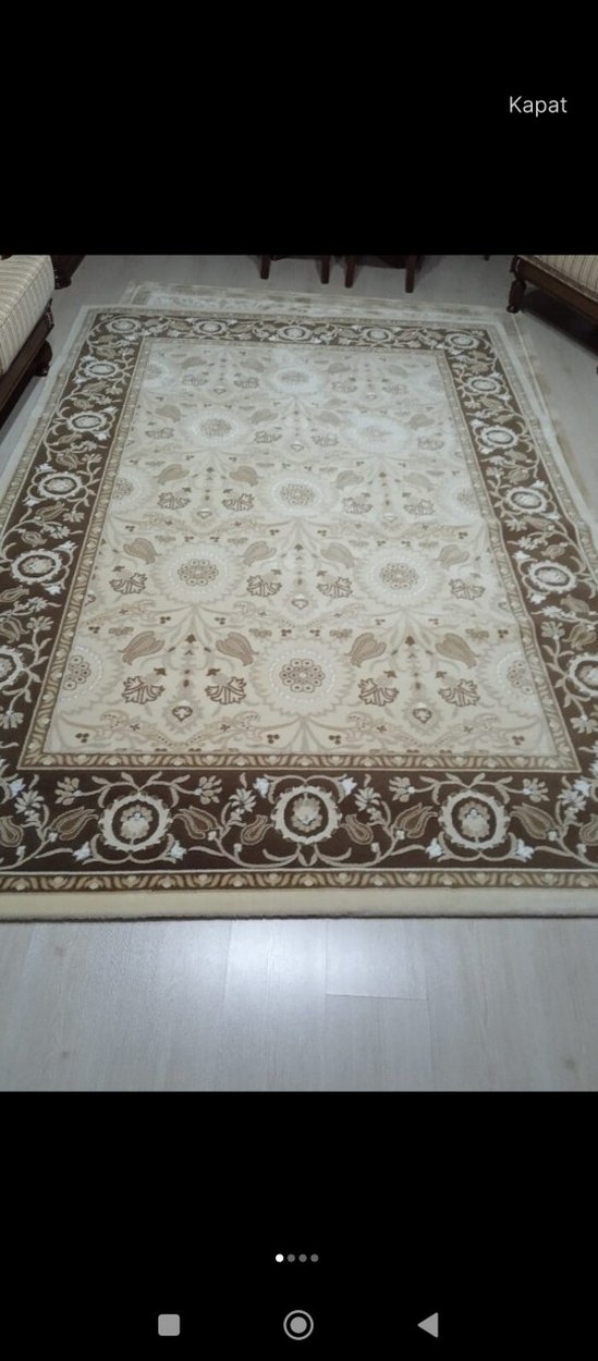 Klasik Desenli Açık Kahverengi Halı - Görsel 3