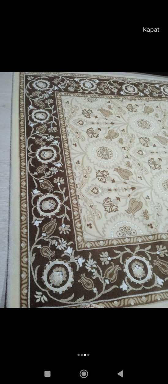 Klasik Desenli Açık Kahverengi Halı - Görsel 2