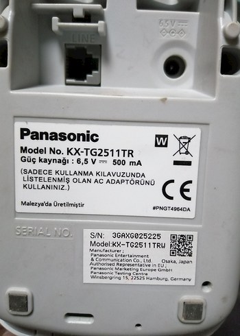 Panasonic Beyaz Gri Kablosuz Telefon - Görsel 5