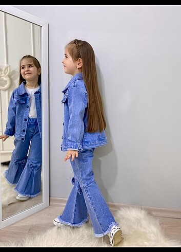 6 Yaş Beden mavi Renk Alt üst kot ???? takım 