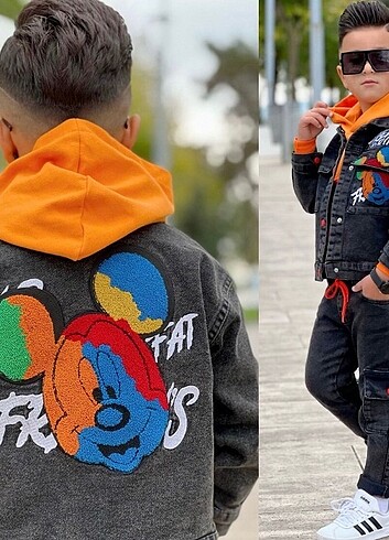 Erkek üç parça kot pantolon takım elbise 