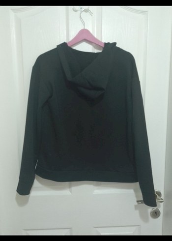 Siyah Salaş Kadın Midi Boy Sweatshirt - Görsel 2