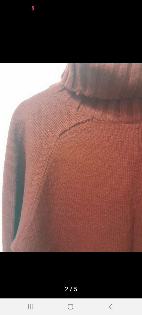 Bordo Kalın  Boğazlı Örgü Yün Kazak - Görsel 2