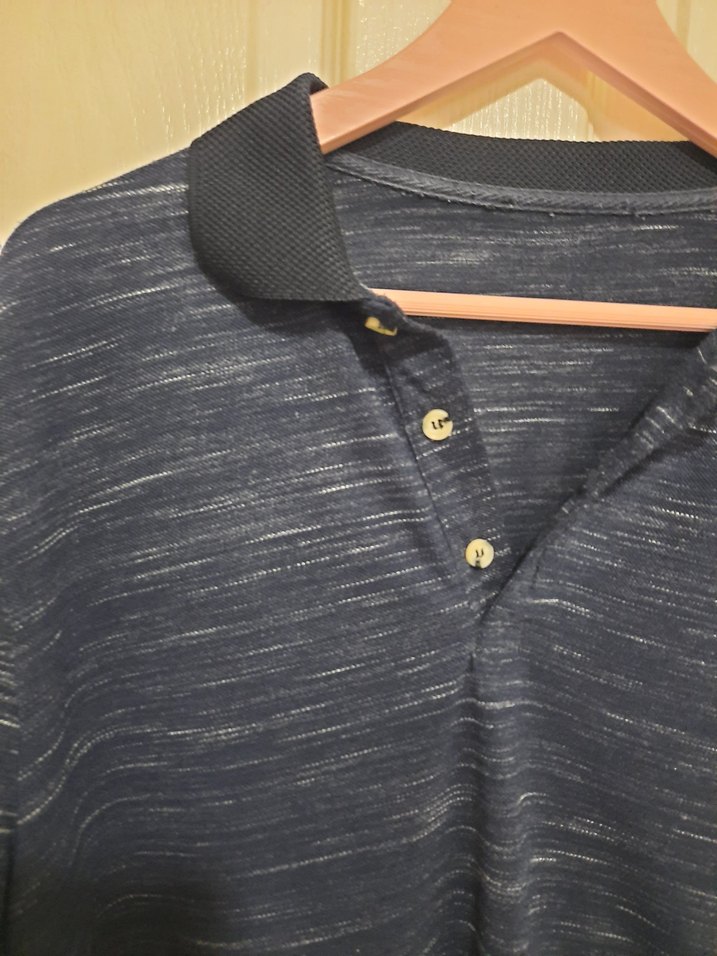 Lacivert Düğmeli Erkek Polo Tişört - Görsel 2