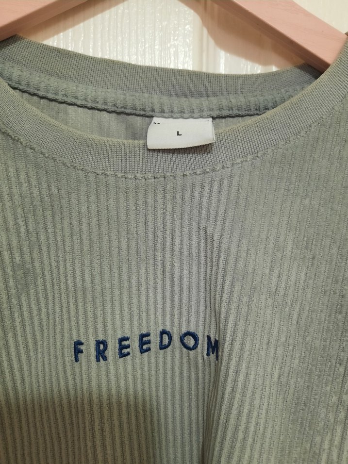 Gri Erkek Kısa Kollu Süet kadife Tişört - Görsel 3