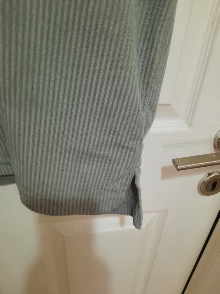 Gri Erkek Kısa Kollu Süet kadife Tişört - Görsel 2