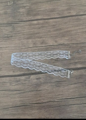 Beyaz Dantel Nakışlı Bohem Kolye - Görsel 3