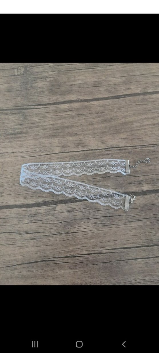 Beyaz Dantel Nakışlı Bohem Kolye - Görsel 3