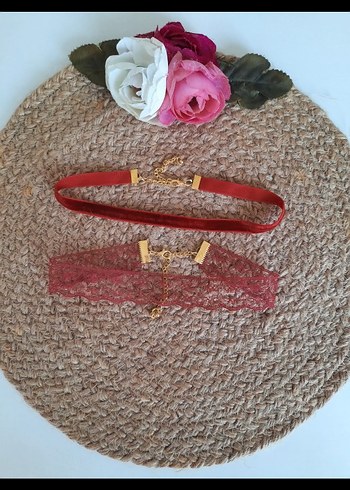 kadife dantel 2 li choker set - Görsel 2