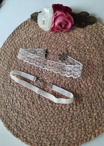 kadife dantel 2 li choker set - Görsel 9