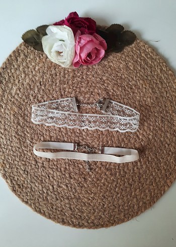 kadife dantel 2 li choker set - Görsel 8