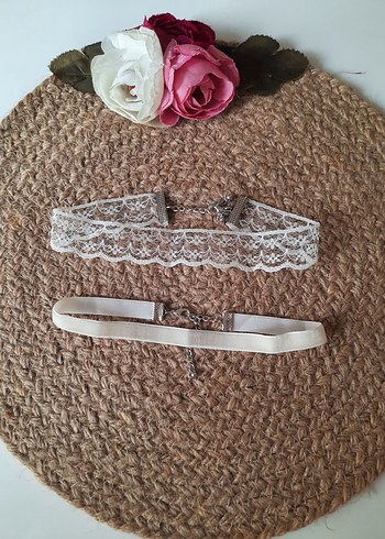 kadife dantel 2 li choker set - Görsel 5