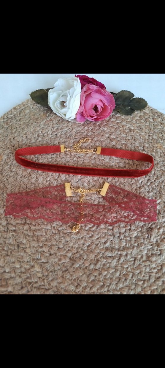 kadife dantel 2 li choker set - Görsel 3