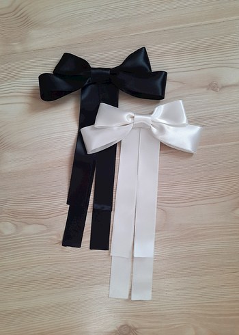 saten çift kurdele pinteres saç tokası - Görsel 6