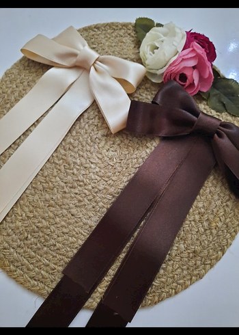 saten çift kurdele pinteres saç tokası - Görsel 2