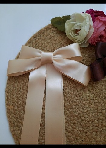 saten çift kurdele pinteres saç tokası - Görsel 3