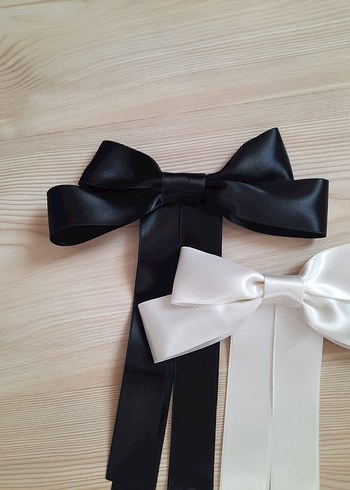 saten çift kurdele pinteres saç tokası - Görsel 8