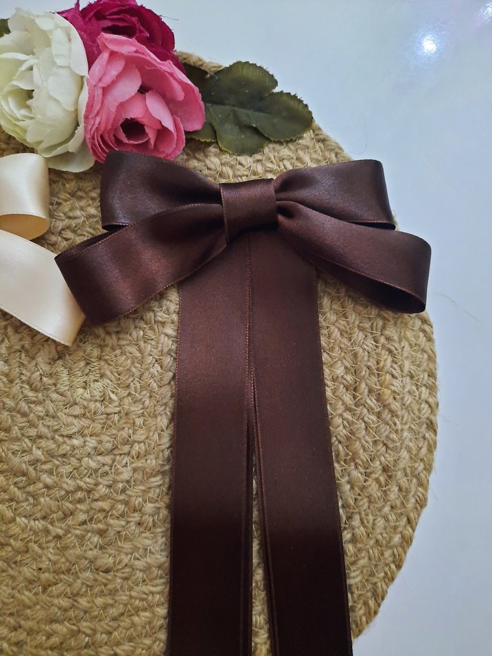 saten çift kurdele pinteres saç tokası - Görsel 4