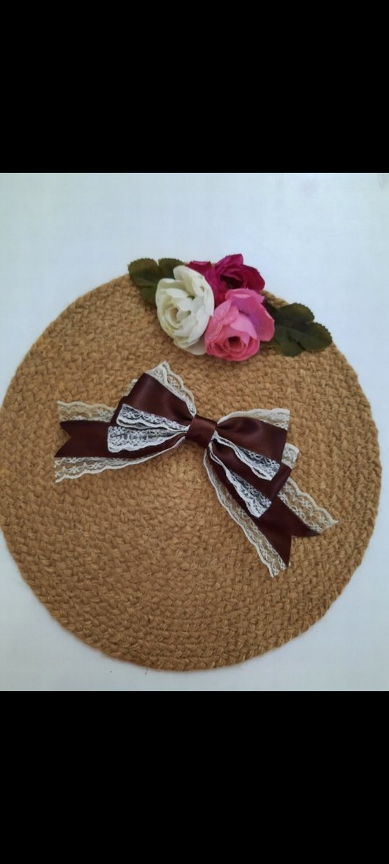 Dantel Detaylı Siyah Fiyonk Saç Aksesuarı - Görsel 2