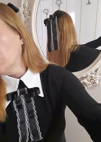 Bohem Koyu Kahverengi dantelli Kurdeleli Saç Aksesuarı - Görsel 20