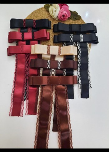 Bohem Koyu Kahverengi dantelli Kurdeleli Saç Aksesuarı - Görsel 7