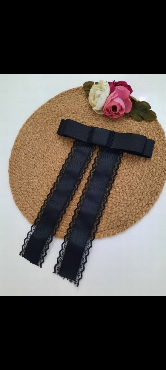 Bohem Koyu Kahverengi dantelli Kurdeleli Saç Aksesuarı - Görsel 5