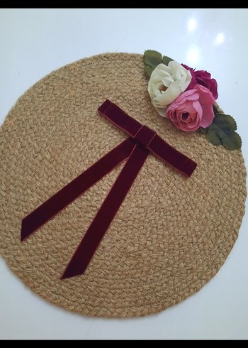 kadife kurdele fiyonk broş - Görsel 7