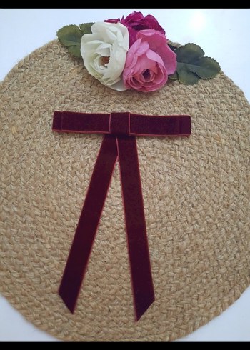 kadife kurdele fiyonk broş - Görsel 9