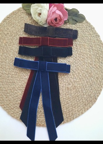 kadife kurdele fiyonk broş - Görsel 2