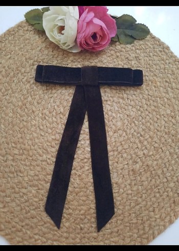 kadife kurdele fiyonk broş - Görsel 4