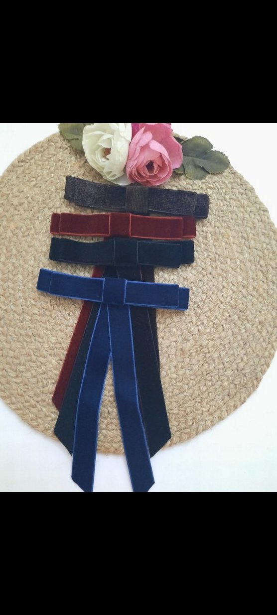 kadife kurdele fiyonk broş - Görsel 2