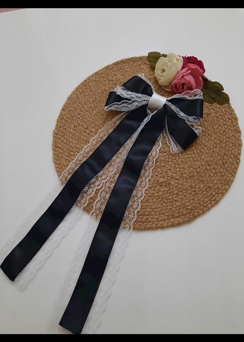 bordo dantel işlemeli kurdele toka - Görsel 11