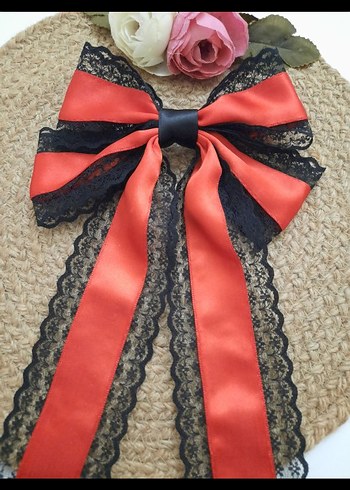 bordo dantel işlemeli kurdele toka - Görsel 10