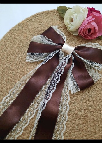 bordo dantel işlemeli kurdele toka - Görsel 14