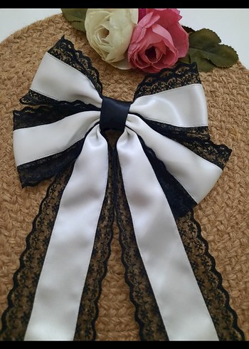 bordo dantel işlemeli kurdele toka - Görsel 16