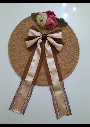 bordo dantel işlemeli kurdele toka - Görsel 5