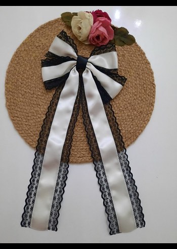 bordo dantel işlemeli kurdele toka - Görsel 15