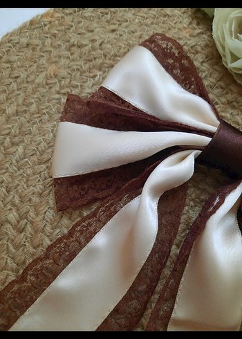 bordo dantel işlemeli kurdele toka - Görsel 6