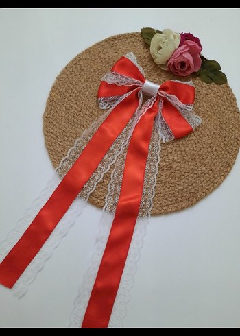 bordo dantel işlemeli kurdele toka - Görsel 7