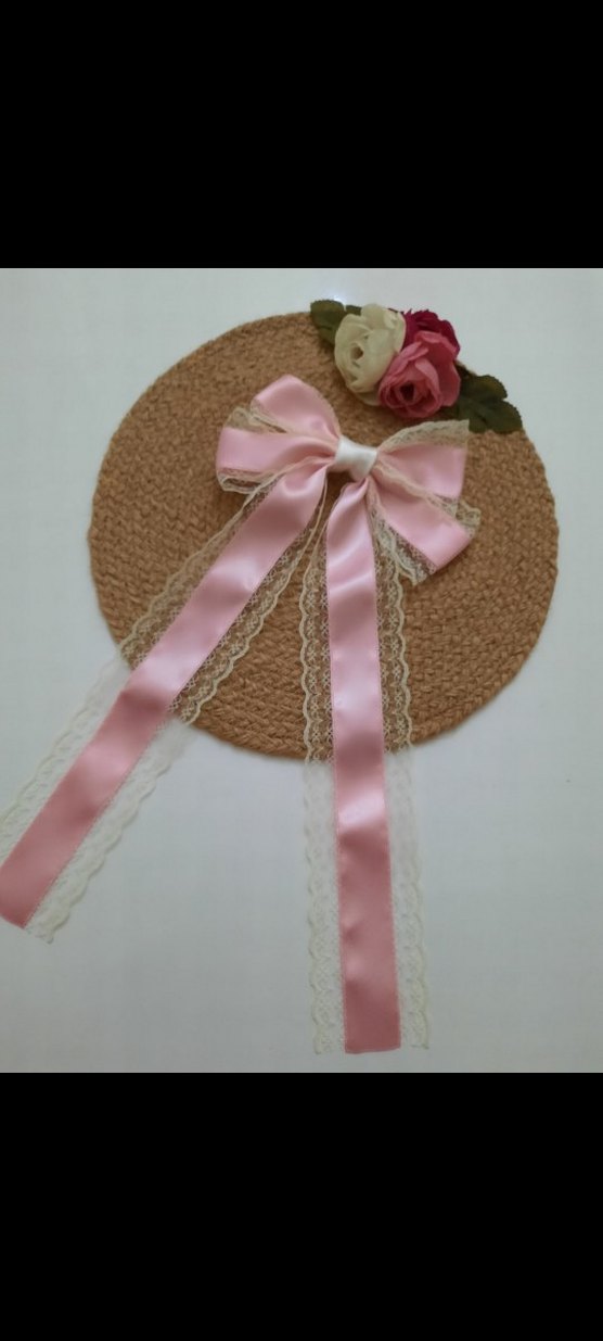 bordo dantel işlemeli kurdele toka - Görsel 3