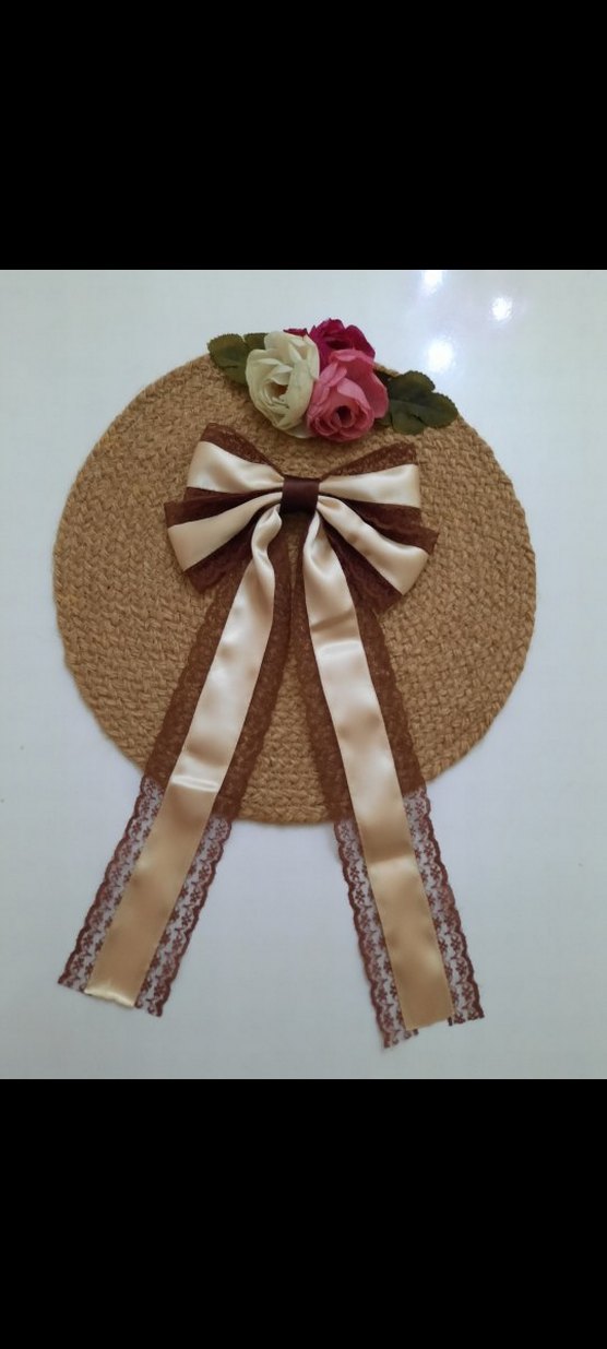 bordo dantel işlemeli kurdele toka - Görsel 5