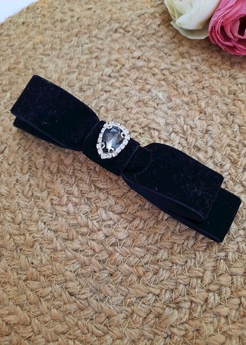 taşlı kadife Kadife Fiyonk Toka - Görsel 2